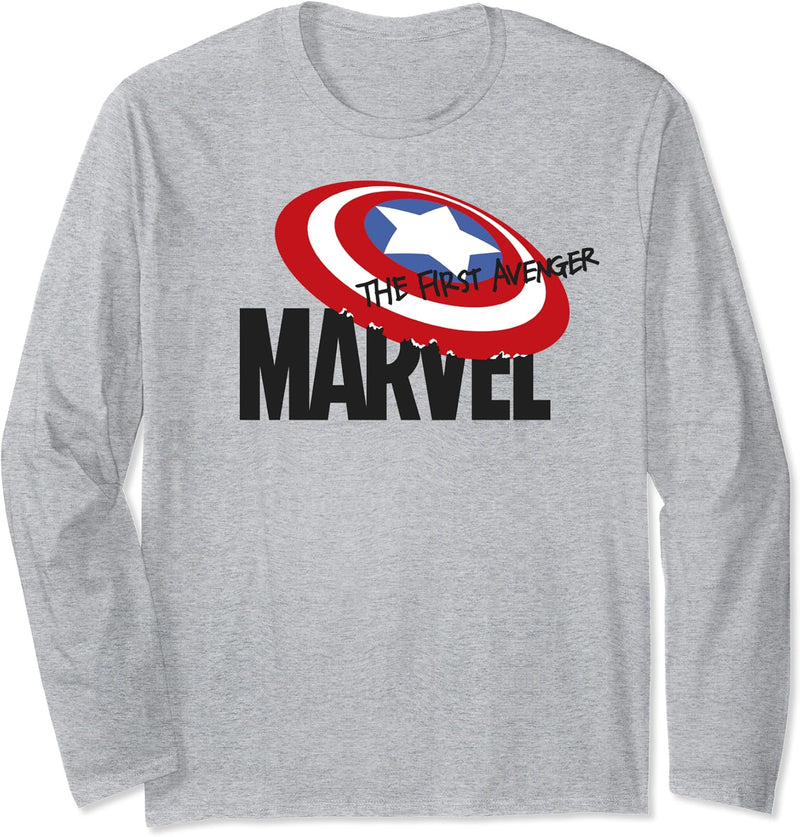 Marvel Captain America Shield The First Avenger Logo Langarmshirt