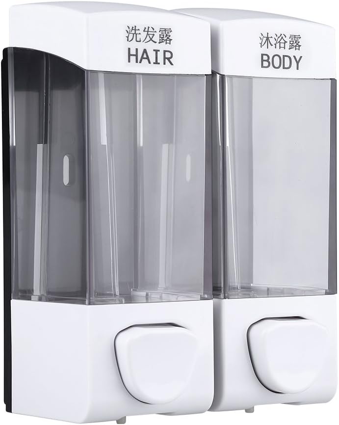 Fdit 2 Kammer Seife und Dusche Dispenser2 X 350 ml Bad Wand montiert Seife Shampoo Desinfektionsmitt