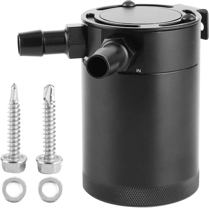 Aukson Ölfangdose verblüfft - 2-Port-Ölfangdose 500 ml Aluminiumlegierung verblüfft Vorratsbehälter