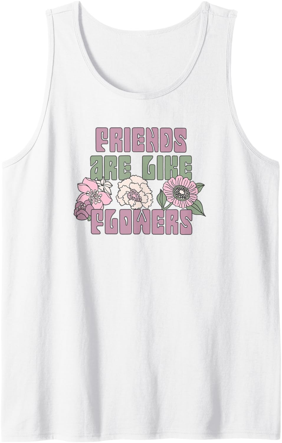 Trendy Friends Are Like Flowers Love Tour Front & Back Tank Top