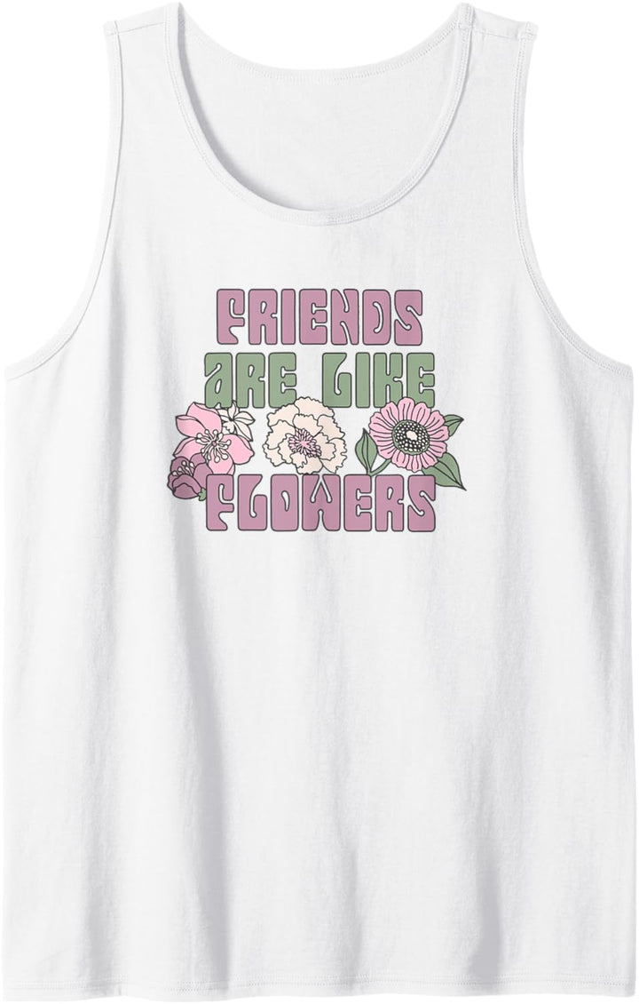 Trendy Friends Are Like Flowers Love Tour Front & Back Tank Top