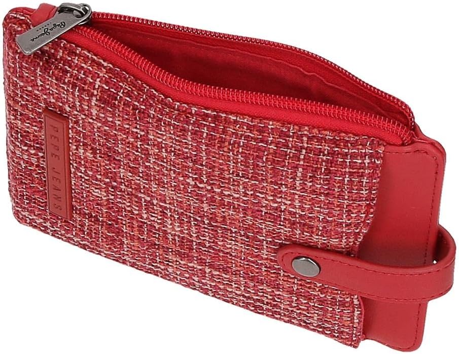 Pepe Jeans Oana Rot Mobile Umhängetasche 9,5x16,5 cm Polyester mit Kunstlederdetails, Umhängeta