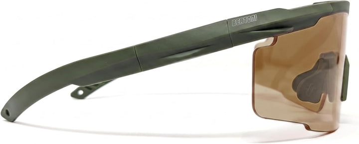 BERTONI Schiessbrille Sehstärke mit Optikadapter mit 4 Wechselgläser - AF899A Ballistische Schutzbri