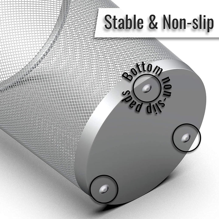 SENENQU 3 Stück Papierkorb Büro Metall, 12L Büro Mülleimer Silber Metall Gitter, Kleine Papierkorb M