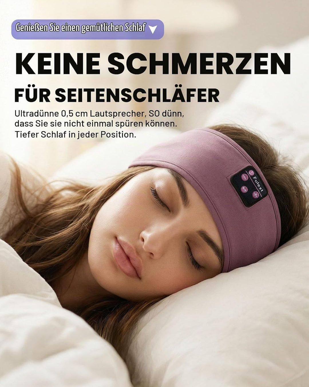 Schlaf Kopfhörer Ohrstöpsel, Kabellos Sport Stirnband Kopfhörer mit HD Stereo Lautsprecher für Sport