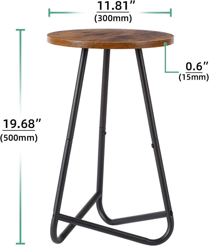 HDANI 50cm Rund Pflanzenständer,Blumenständer 2 set,Pflanzenregal aus Holz und Metall,Modernes Regal