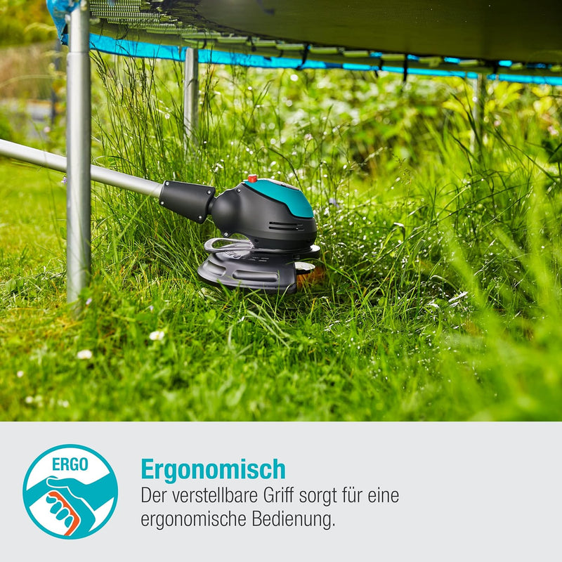 Gardena Akku-Trimmer EasyCut 23/18V P4A Ready-To-Use Set: Rasentrimmer mit 230 mm Schnittkreis, vers