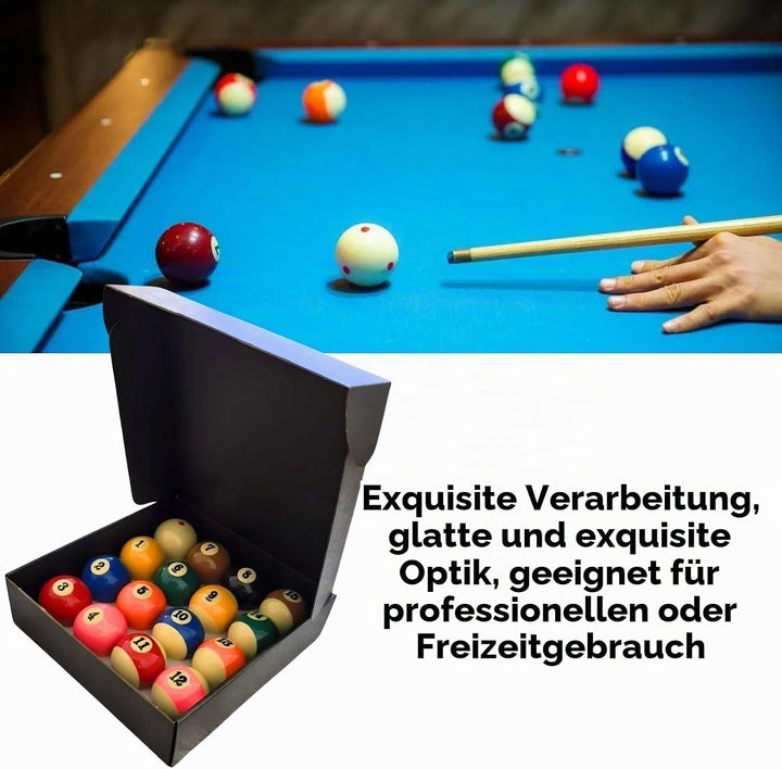 Billardkugeln Set, 16 Stück 57,2 mm Harz Billardkugel Kompletter Satz Billardtisch Zubehör für Wettk