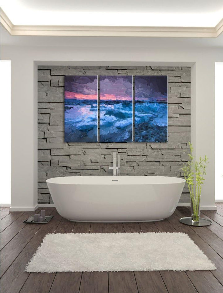 Pixxprint Extreme Eislandschaft als Leinwandbild/Grösse: 3 Teilig (120x80) cm/Wandbild/Kunstdruck/fe