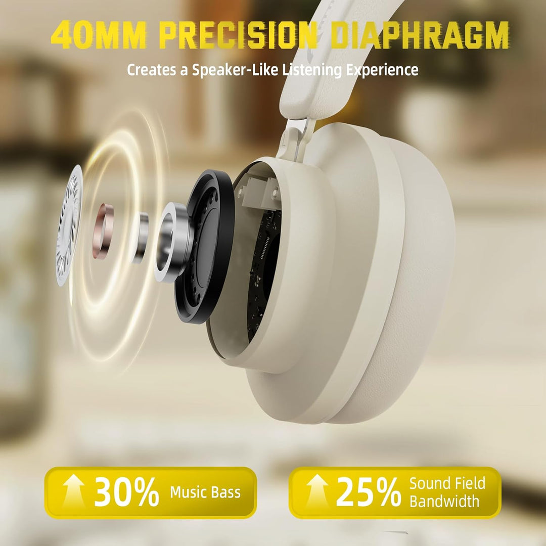 ATTACK SHARK G500 Kabelloser Kopfhörer mit Active Noise Cancelling, Over Ear Bluetooth Headset mit I