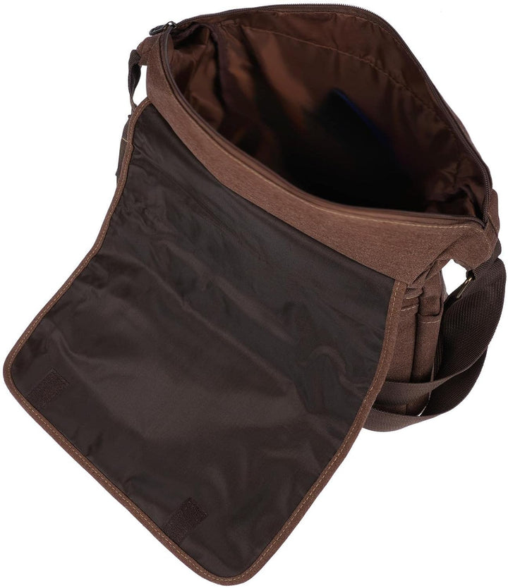 Christian Wippermann grosse XL Herren Damen Tasche Umhängetasche Canvas Messenger Bag Braun, Braun