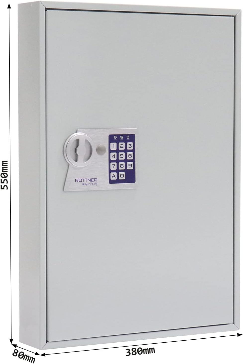 Rottner T06019 S50 ELEKTRONIK SCHLÜSSELSCHRANK, hellgrau, Large 50 Keys, 50 Keys