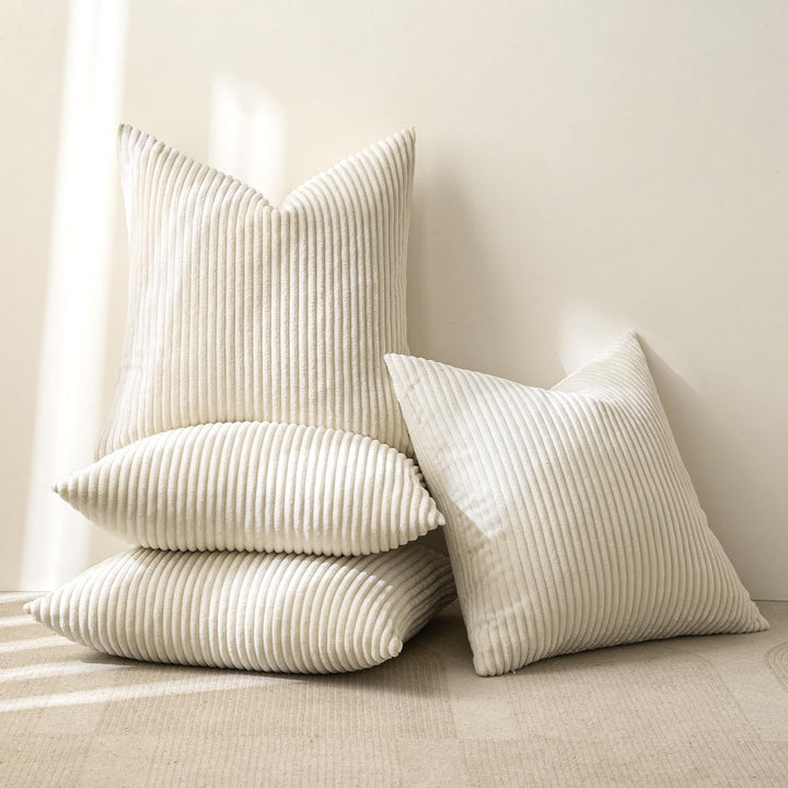 MIULEE 4er Set Kissenbezüge Kord Kissenhülle Dekorative Kissenbezug Sofakissen Couchkissen Dekokisse