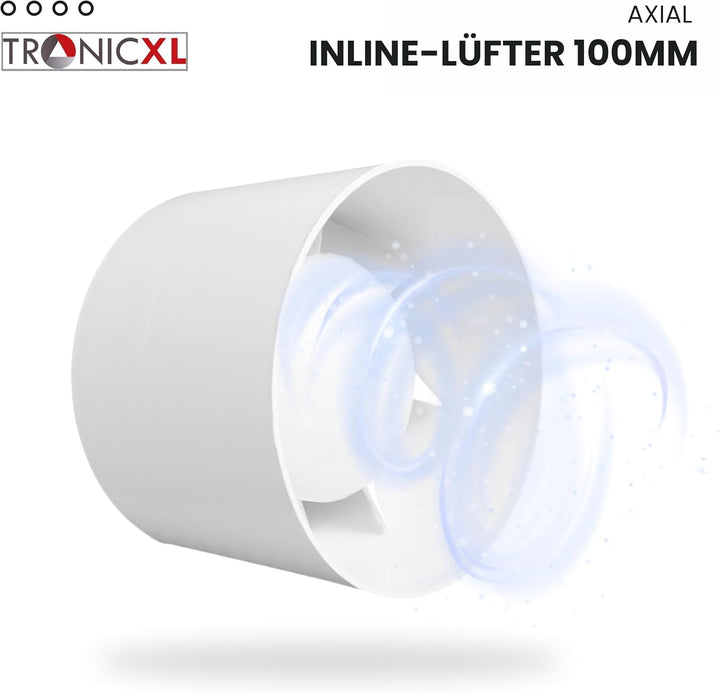 100mm Abluft/Zuluft Grow Lüfter Inline Ventilator Axial Kanal Abluftventilator Rohrlüfter für Homebo