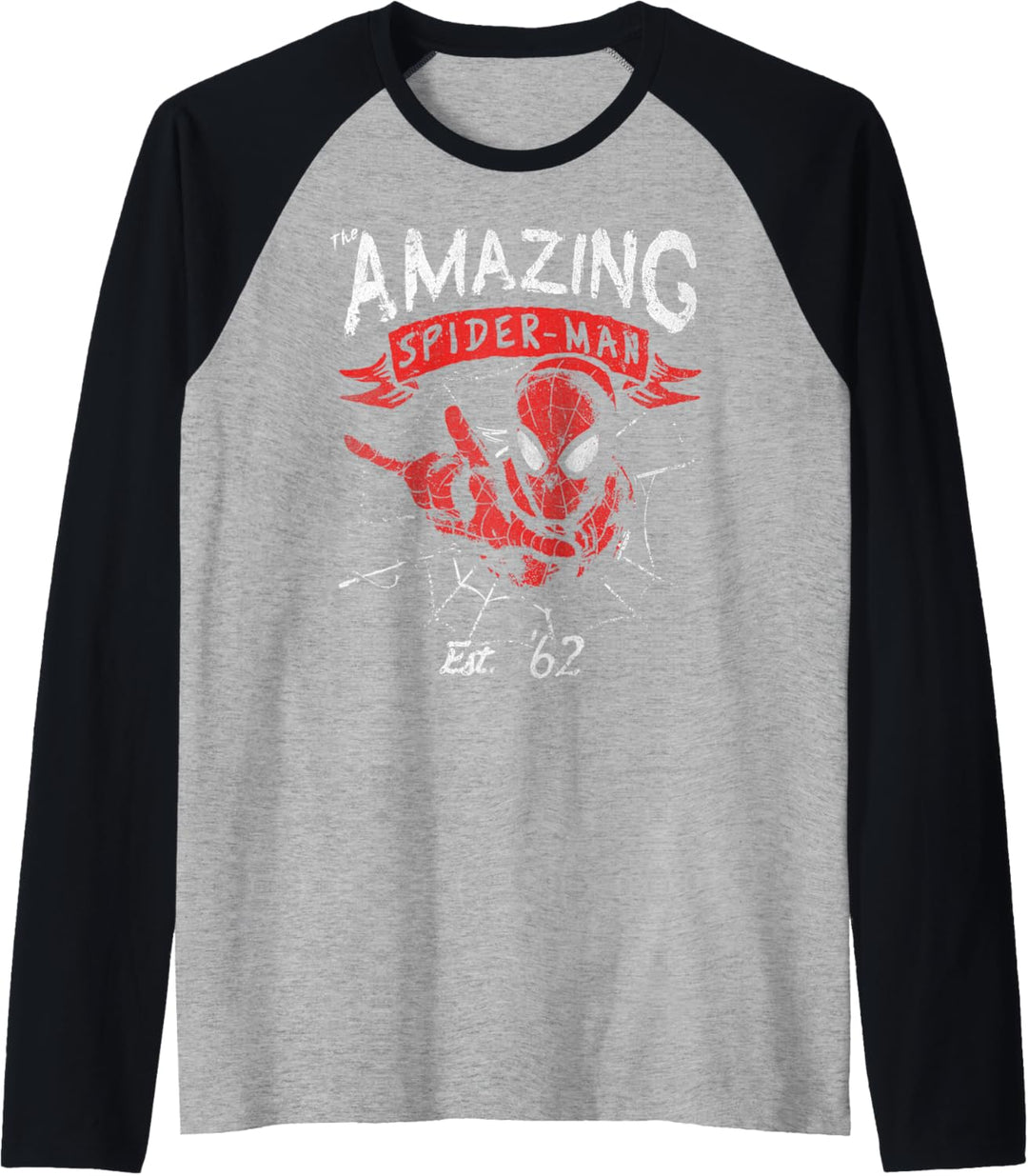 Marvel The Amazing Spider-Man Banner Logo Portrait Raglan