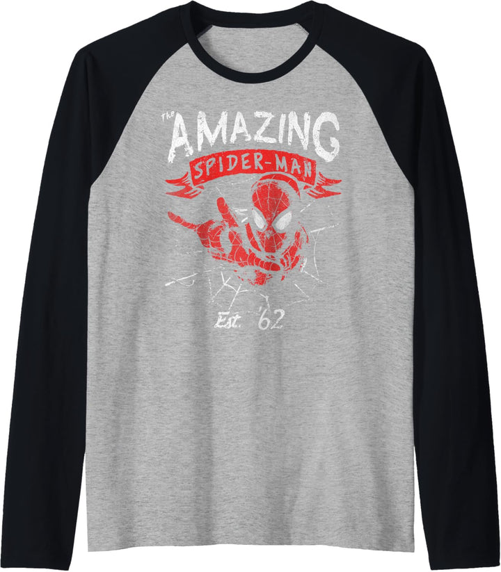 Marvel The Amazing Spider-Man Banner Logo Portrait Raglan