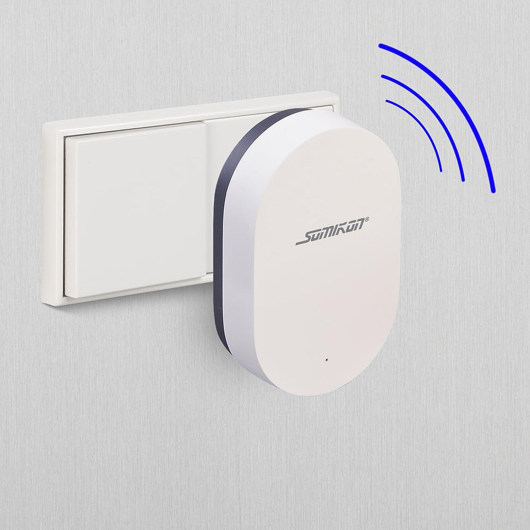 Somikon Türklingel mit Kamera: Kabellose WLAN-2K-Video-Türklingel, 170°, KI-Paket-Erkennung, PIR, Ap