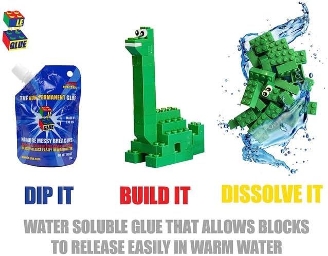 Temporary Glue For LEGO®, Mega Blocks, Nano Blocks, and More. Great For Kids! Non-Toxic! Made In USA