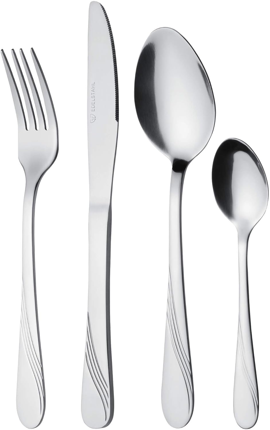 GRÄWE Besteckset für 6 Personen aus Edelstahl, Tafelbesteck Set 24-teilig, nickelfrei, rostfrei, han