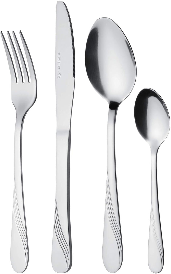 GRÄWE Besteckset für 6 Personen aus Edelstahl, Tafelbesteck Set 24-teilig, nickelfrei, rostfrei, han
