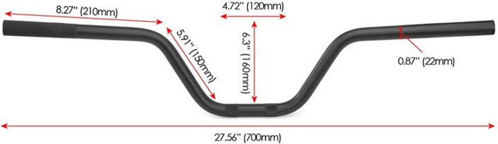 Ape Motorrad Lenker - 22mm (7/8 ") Für Scrambler, Brat Bikes & Strasse Bikes - Schwarzes Leichtmetal
