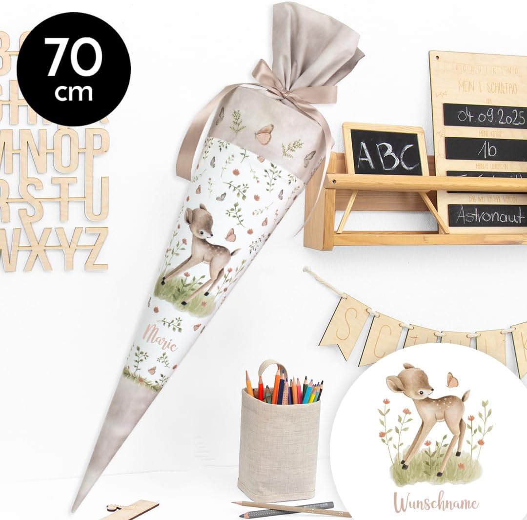 Schultüte aus Stoff Kuschel Velvet individualisierbar mit Wunschname personalisierbar 70 cm 85 cm -