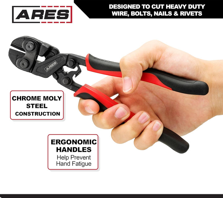 ARES 70664-20,3 cm Mini-Bolzenschneider, Chrom-Moly-Stahlkonstruktion und induktionsgehärtete Schnei