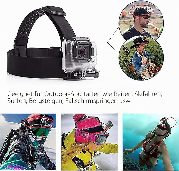 TEKCAM Action Kamera Zubehör Brustgurthalterung Stirnband Halterung Kit Kompatibel mit GoPro Hero 13