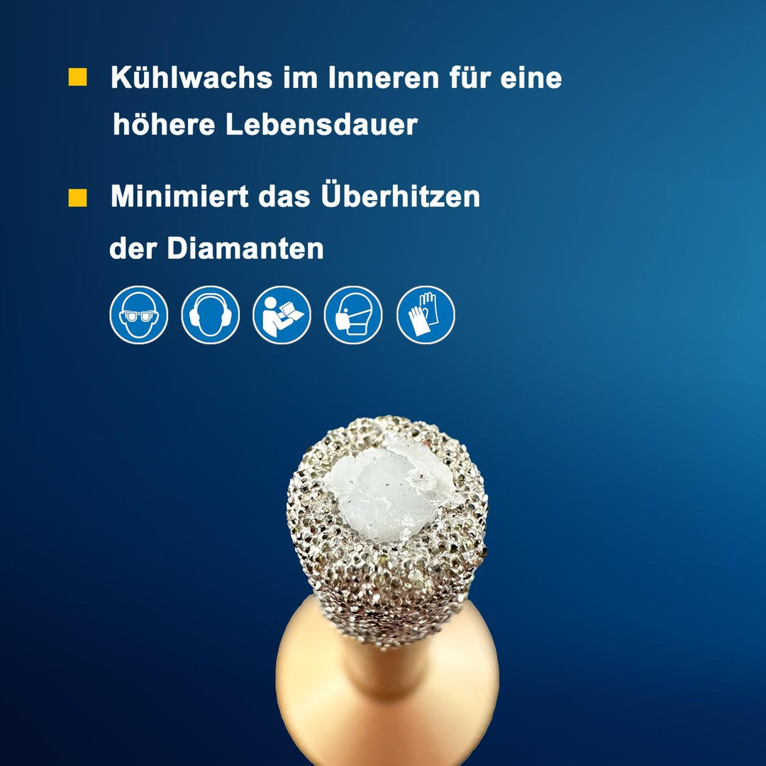 EDW Profi Fliesenbohrer 8 mm x M14, Diamantbohrer für Trockenbohren in Fliese, Wandfliese, Feinstein