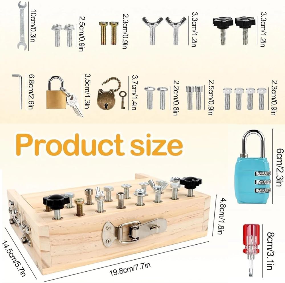 Montessori Schraubendreher Set,Holz Schraubbrett Motorikspielzeug Holzspielzeug ab 3 4 5 Jahre,Schra