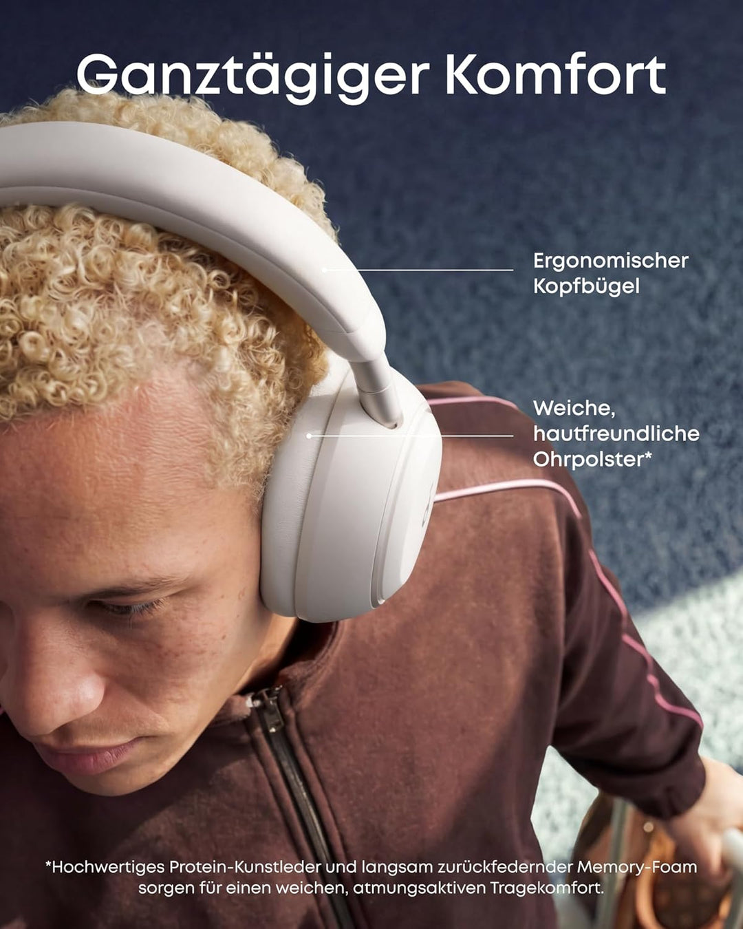 soundcore Space 2 by Anker, Noise Cancelling Kopfhörer, bequem, 50h Akku, LDAC Hi-Res Wireless Audio