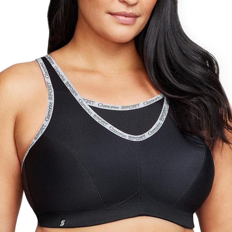 Glamorise Damen Bustier BH mit Perfektem Halt Sports Bra 105J Schwarz, 105J Schwarz