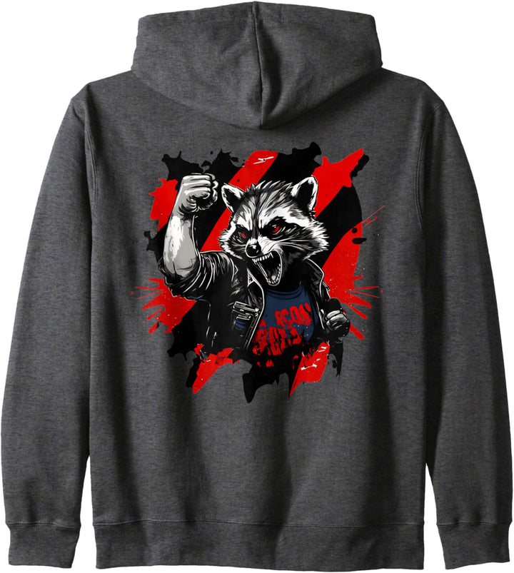 Wütender Waschbär, Anarchie, Faust, Revolution, Widerstand, Kampf Kapuzenjacke