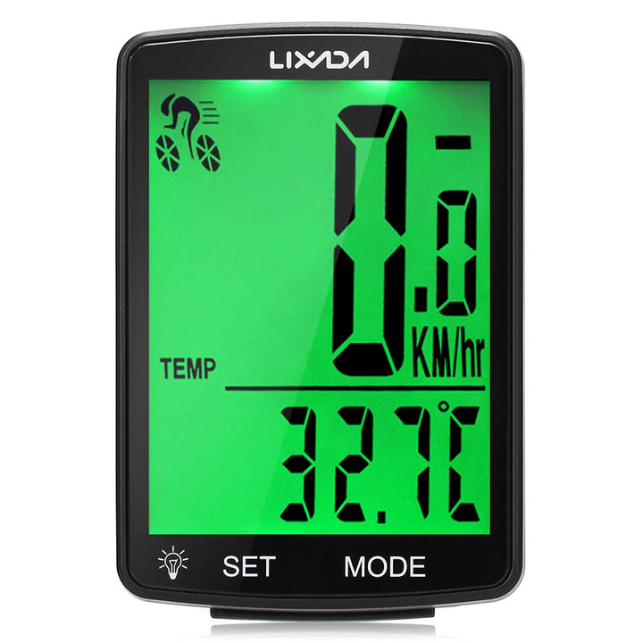 Lixada Fahrradcomputer Drahtloser multifunktionaler LCD-Bildschirm Fahrrad Regendichter Tachometer K