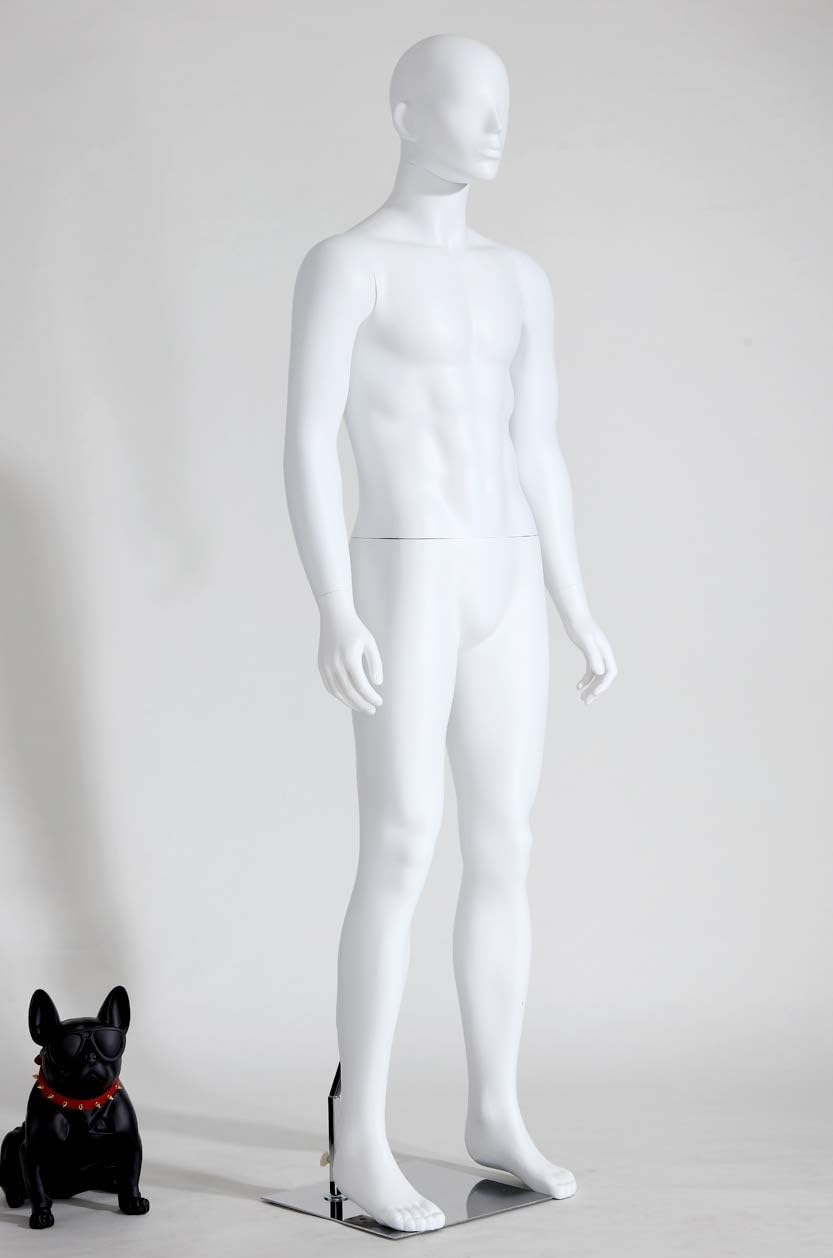 Neu Hochwertig Männlich Mann Maskulin schöne abstrakte Weiss Schaufensterpuppen Matt Nase und Mund g