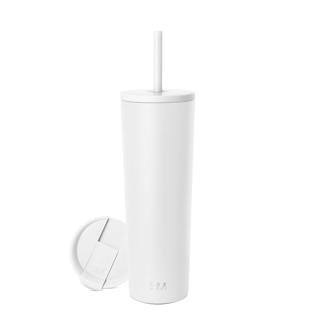 Simple Modern Insulated Tumbler with Lid and Straw | Iced Coffee Cup Reusable Stainless Steel Water