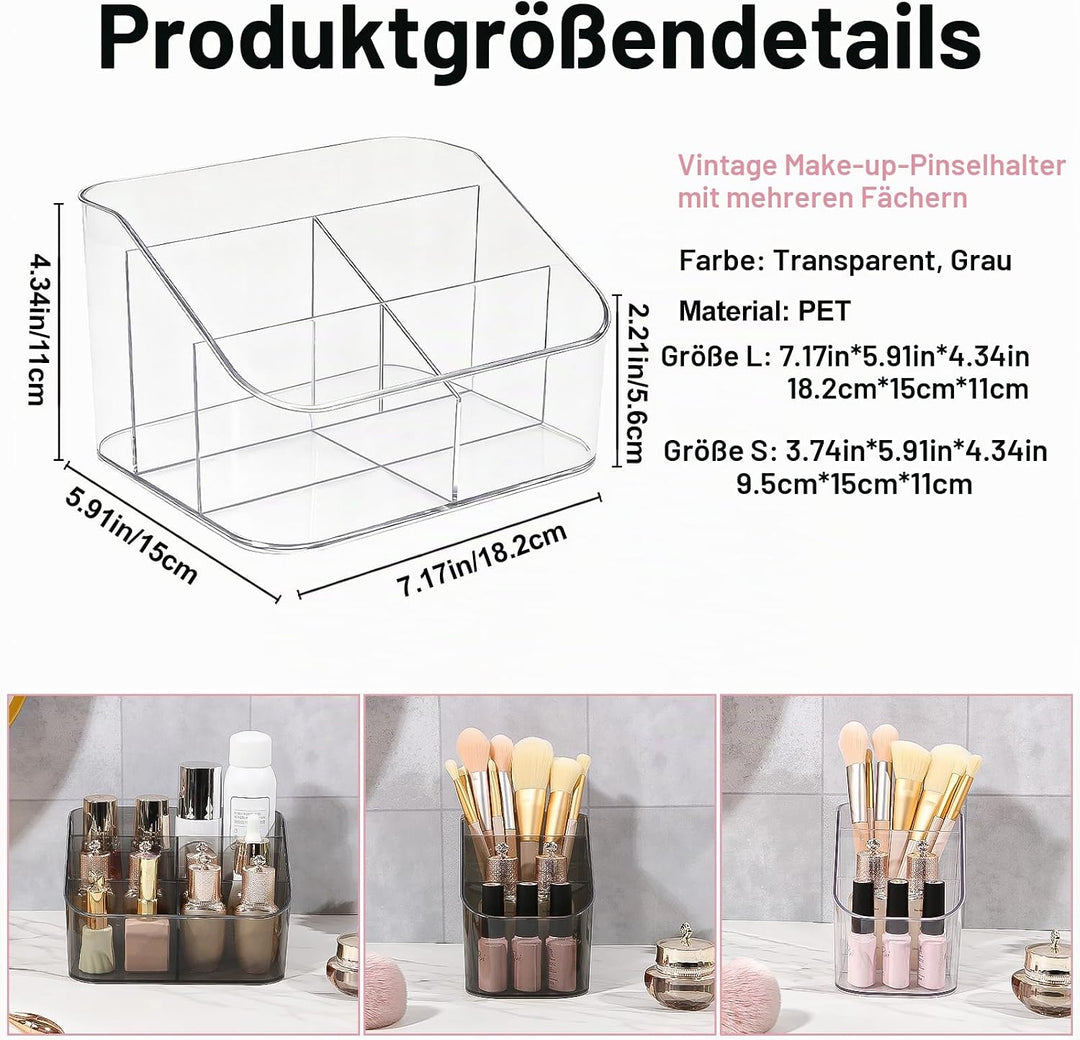 DASITON Make Up Organizer mit 5 Fächern, Pinselhalter Kosmetik Aufbewahrung Makeup Pinsel Organizer