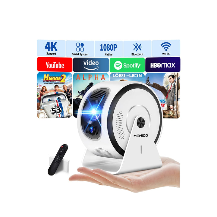 [Integrierte App] Mini Beamer Unterstützt 4K 1080P 2026, Projektor Auto Fokus und Trapezkorrektur, 3