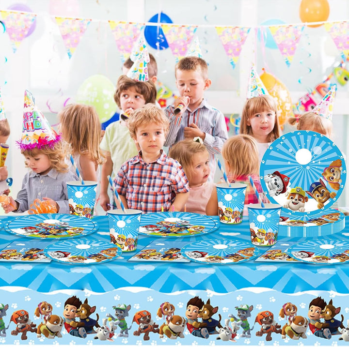 61 Stück Patrol Partygeschirr Geburtstag Party Zubehör Junge Mädchen Set Pappteller Becher Serviette