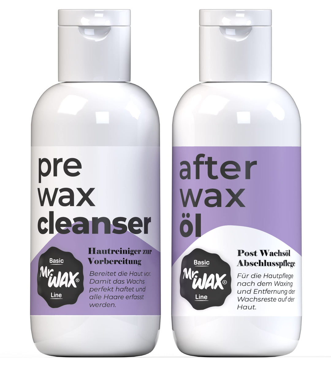 Mr. Wax Set 1x After Wax Öl I 1x Pre Wax Hautreiniger Aloe Vera, 2x150ml (2er Set Pre+After), 2er Se