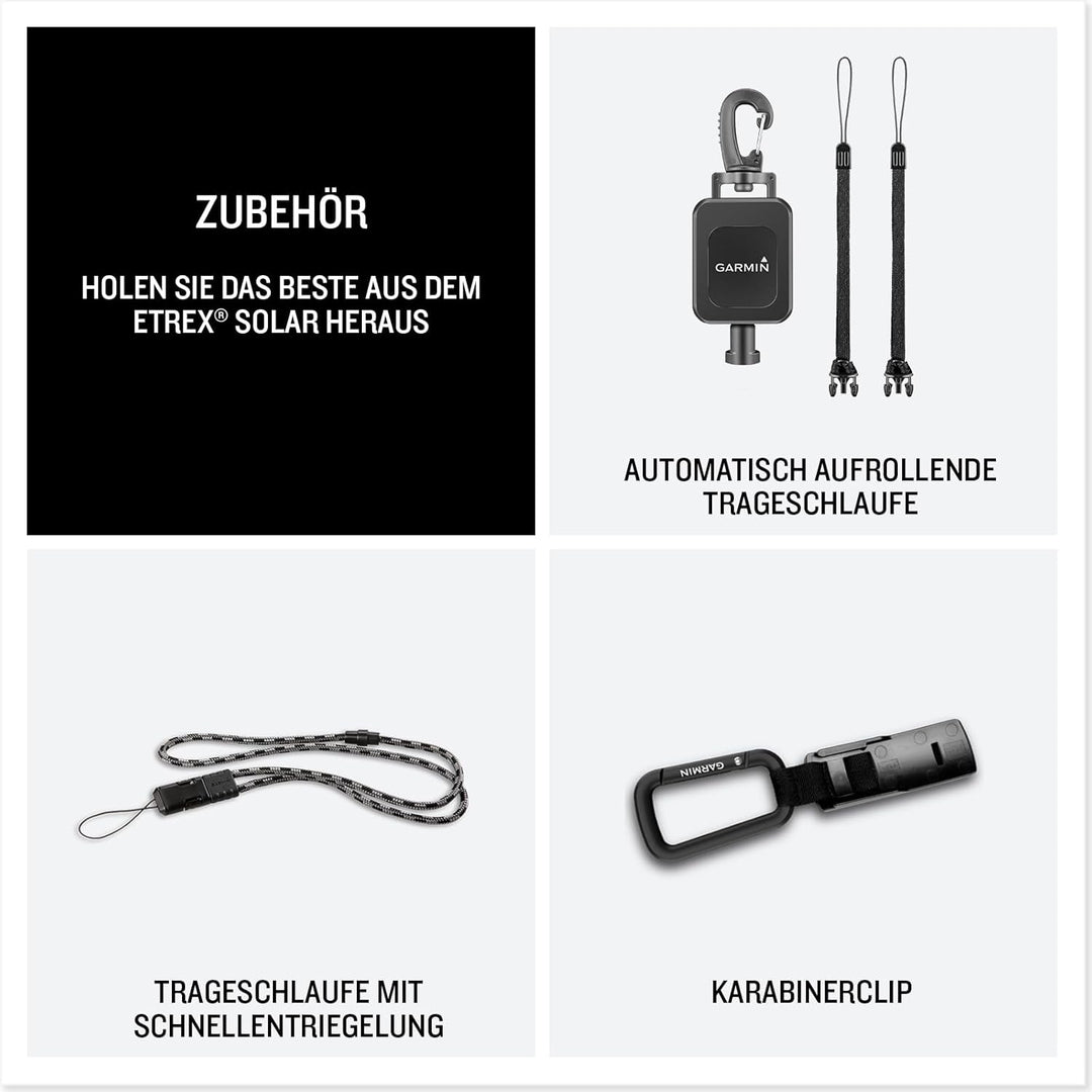 eTrex Solar GPS-Handgerät mit Solarladung, 2,2" Display - Kompass, Tracback, Geocaching Modus, Multi
