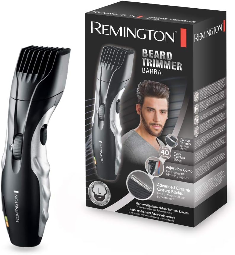Remington Barttrimmer Herren Set MB320C (keramikbeschichtete Klingen, 9 Längeneinstellungen, Netz-/A