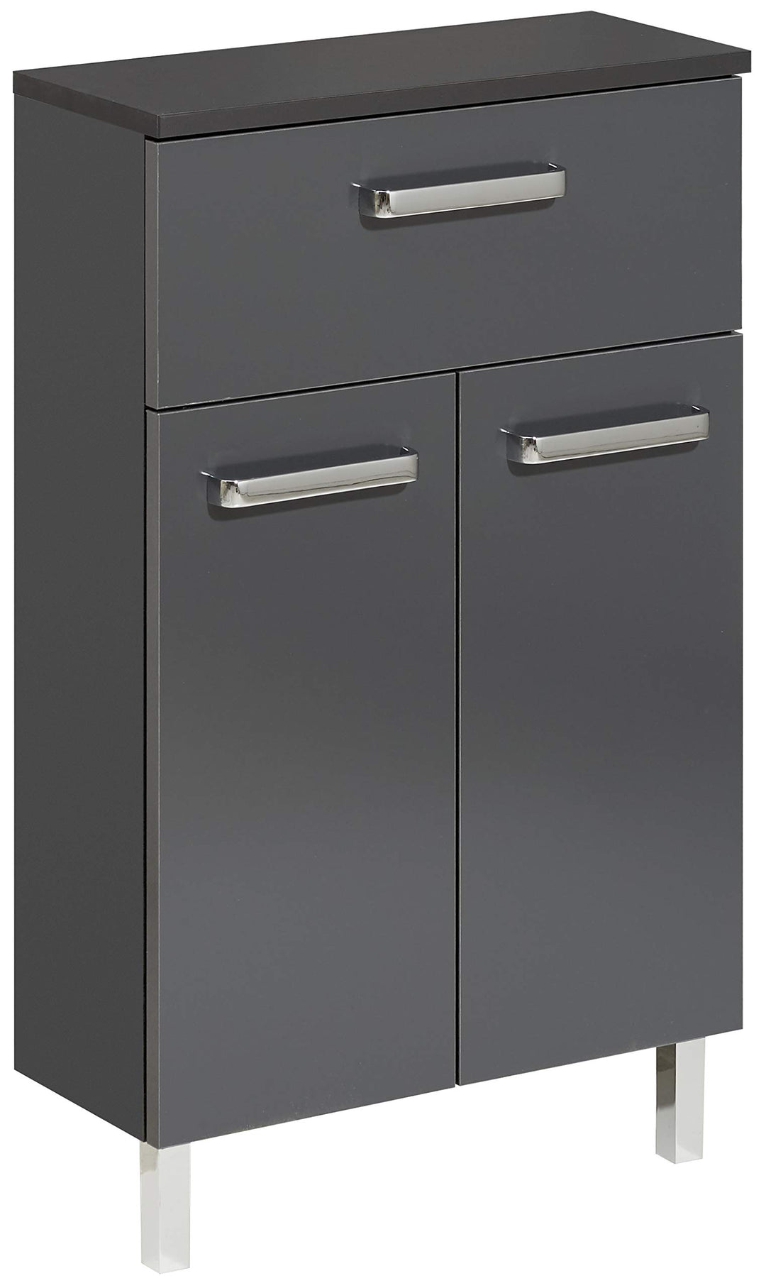 Pelipal Badezimmerschrank Quickset 311 in Anthrazit Glanz, 50 cm breit | Unterschrank mit 2 Türen, 1