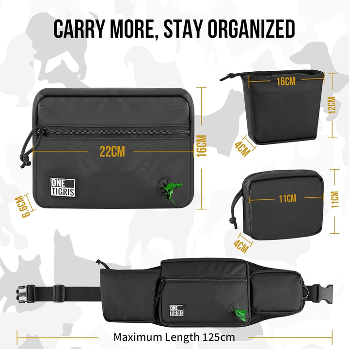 OneTigris Leckerlitasche für Hunde, Grosse Bauchtasche Hundetraining, Gassi Tasche Hund mit Magnetve