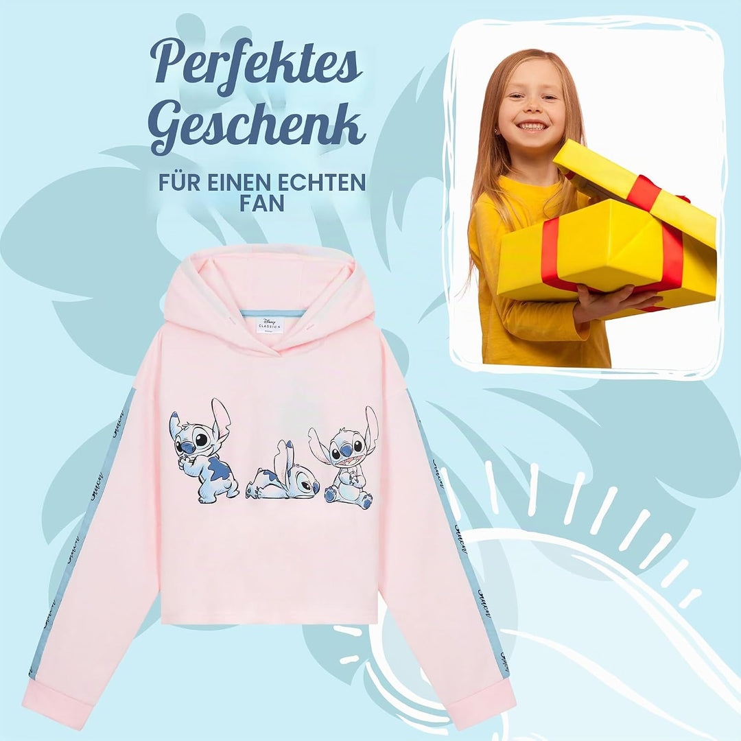 Disney Stitch Kapuzenpullover Mädchen Cropped Hoodie Kinder Teenager 7-14 Jahre - Hoodie Mädchen Ges