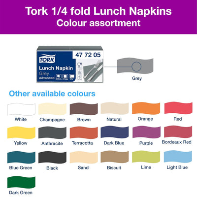 Tork 477205 Lunchservietten Grau / 2-lagige Servietten für kleine Gerichte oder Snacks / 10 x 200 (2