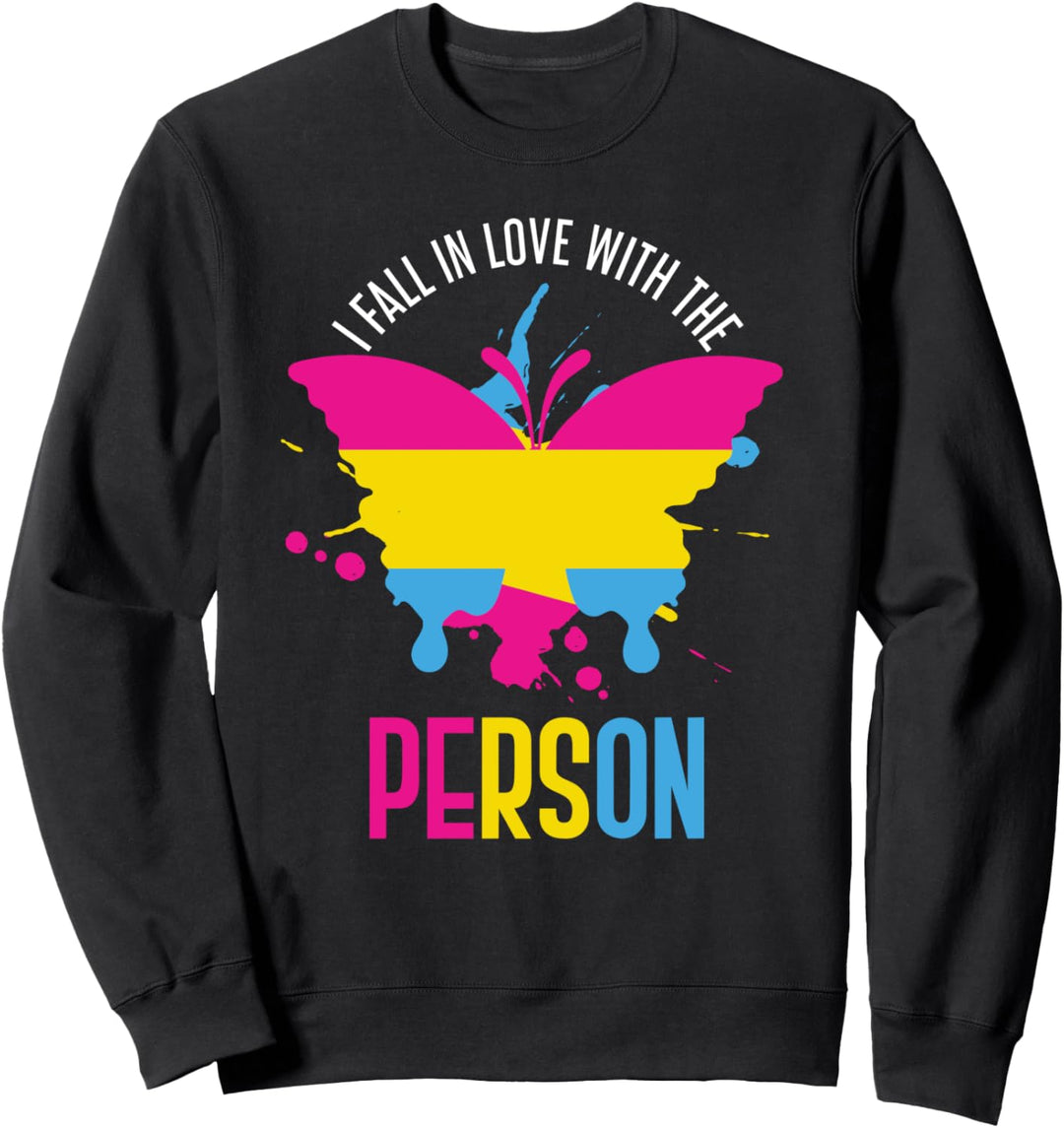 Pan Flagge Schmetterling LGBTQ Lustiges Geschenk Pansexuell Sweatshirt