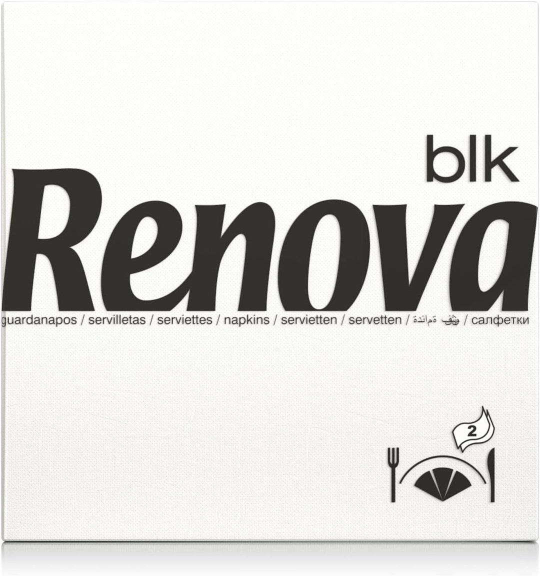 RENOVA BLK-Servietten, 1.350 Premium-Servietten, weiss, gross, 2 Schichten