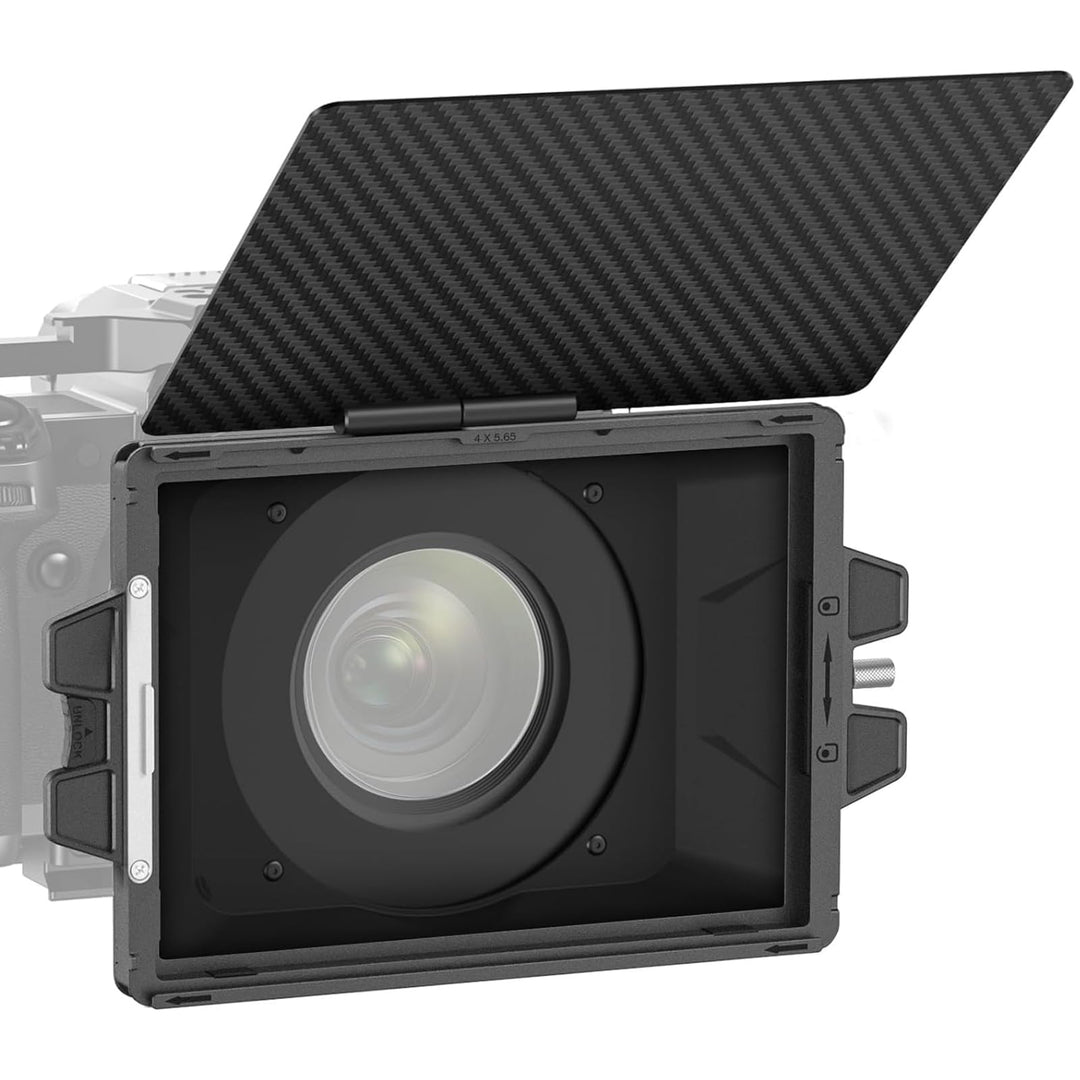 NEEWER Mini Matte Box mit einem 4" x5,65 Filterfach, Kohlefaser Flagge, 4 kreisförmigen Objektivring