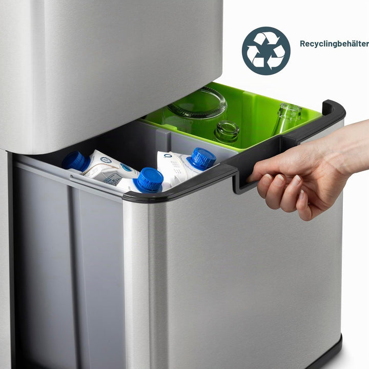 Les Collectors Mülleimer N°1010, 64 L, passend für 30–60-Liter-Säcke, 3 Fächer 42L +11L + 11L, Küche